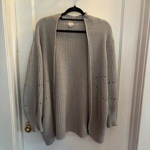 SOLD Cozy Gray Open-Front Cardigan: A New Day, L